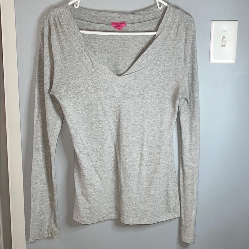 Grey V Cut Long Sleeve